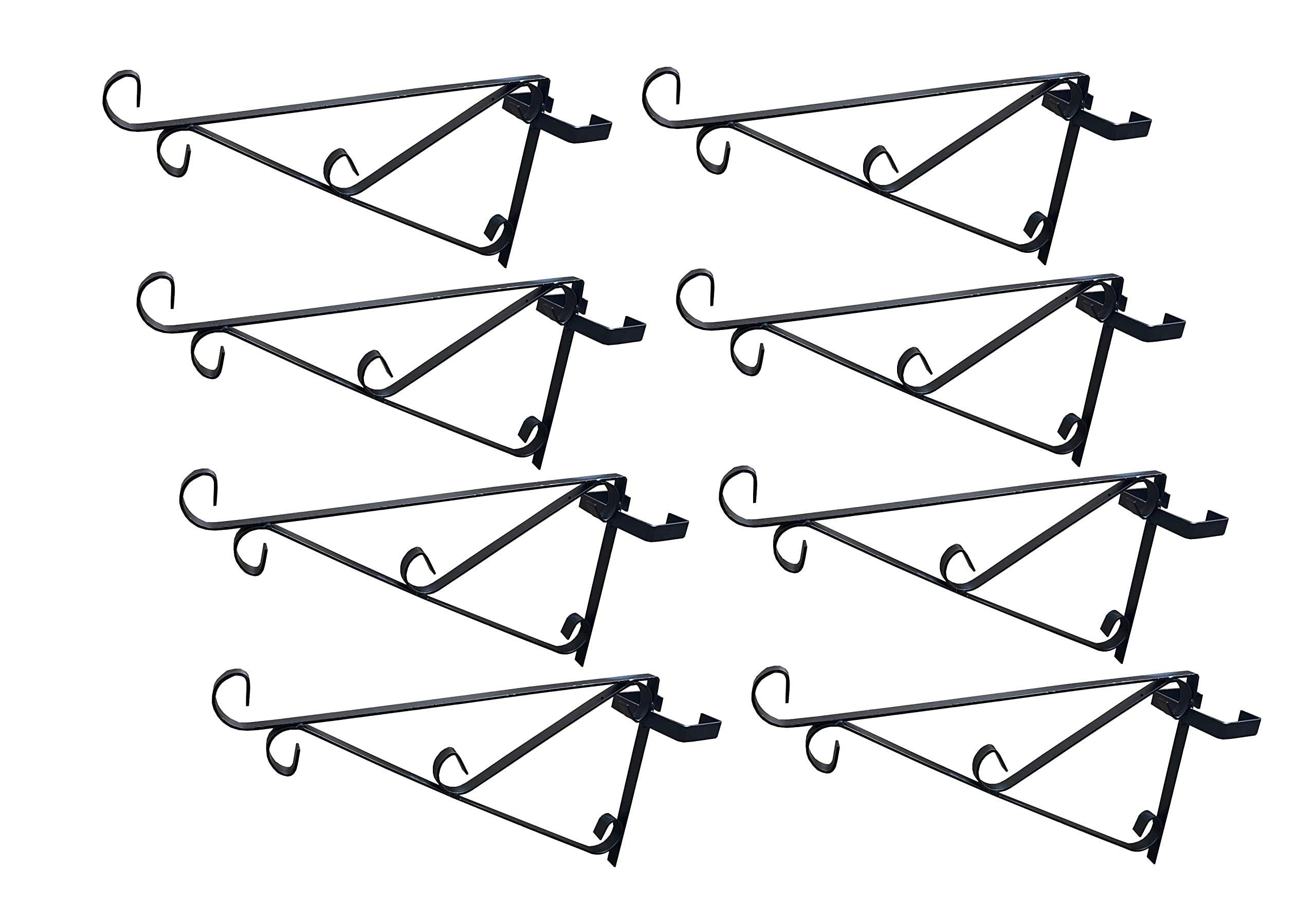 Ornate Hanging Basket Brackets for Concrete Garden Fence Posts - Pack of 8