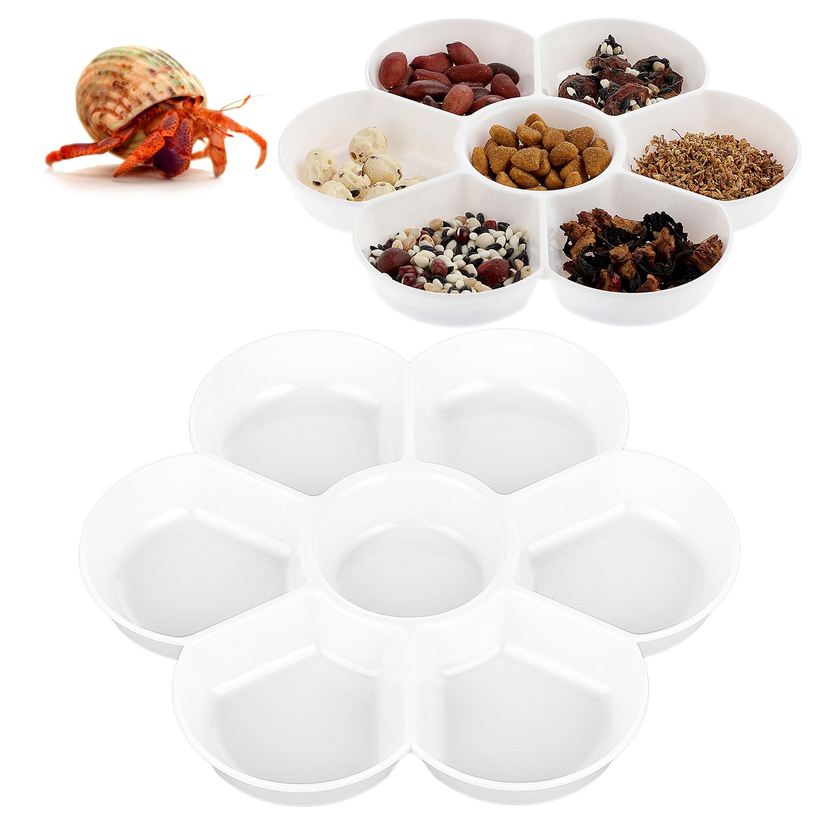 Trinkrittey 2Pcs Hermit Crab Ceramic Food Dish Small Hermit Crab Water Dish Hermit Crab Kit Mini Food Dish Kit for Hermit Crab,Tarantula and Snail