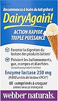 Vista 9 de Webber Naturals Enzima Lactasa Dairy Again, 60 tabletas masticables
