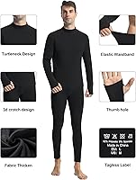 Vista 4 de Runhit Mens Thermal Underwear SetFleece Lined Long Johns for Men Thermal Shirts and Pants Base Layer Cold Weather Thermals