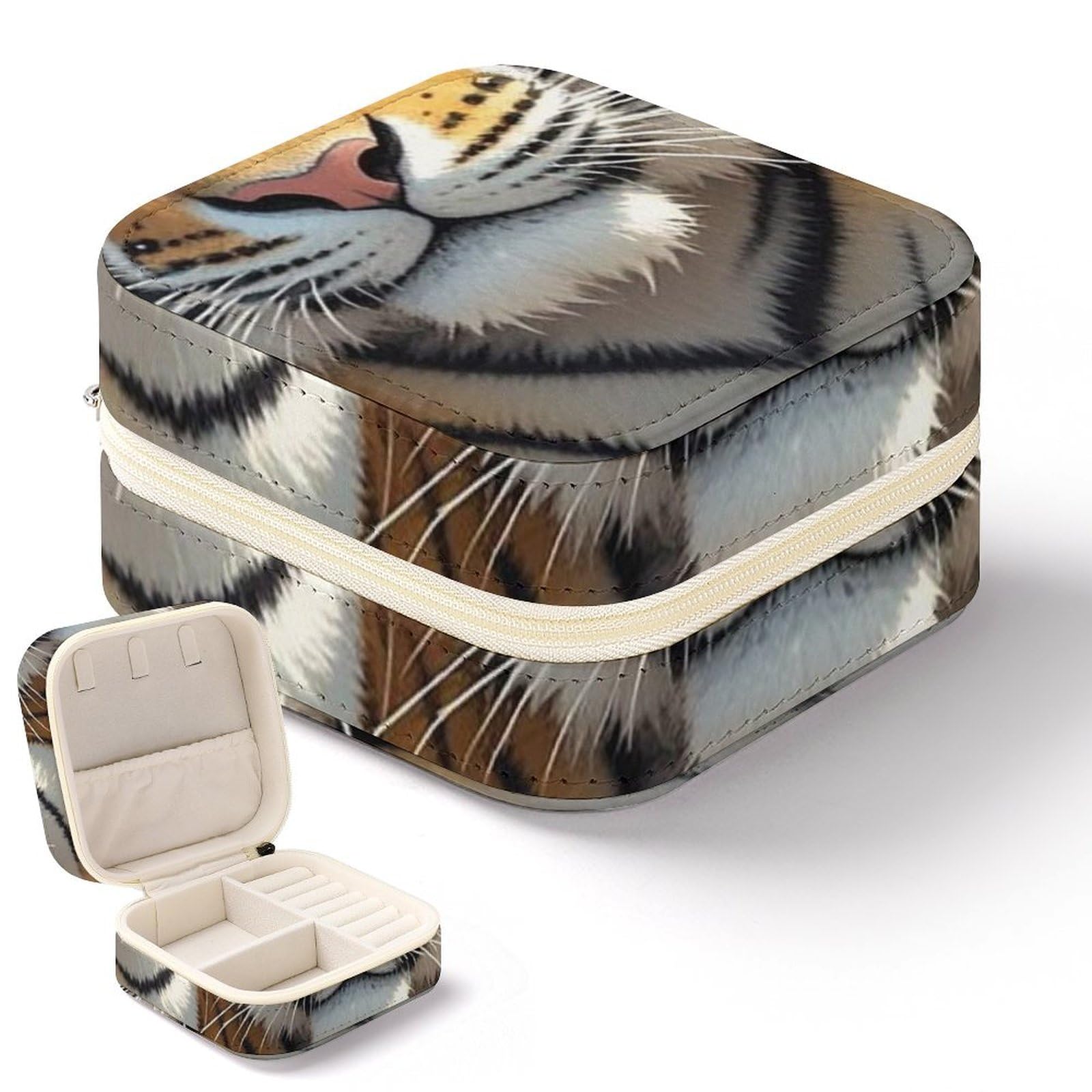 Écrin bijoux tigre à pattes surélevées pour colliers et bagues