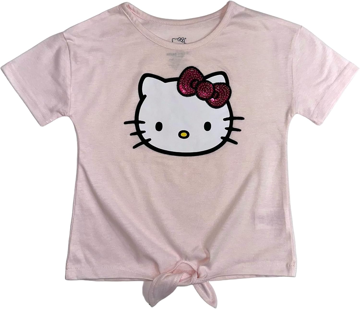 Hello Kitty Girls 2-Piece Fashion Tee Shirt and Active Short Set with Fashion Dolphin Shorts - Image 2