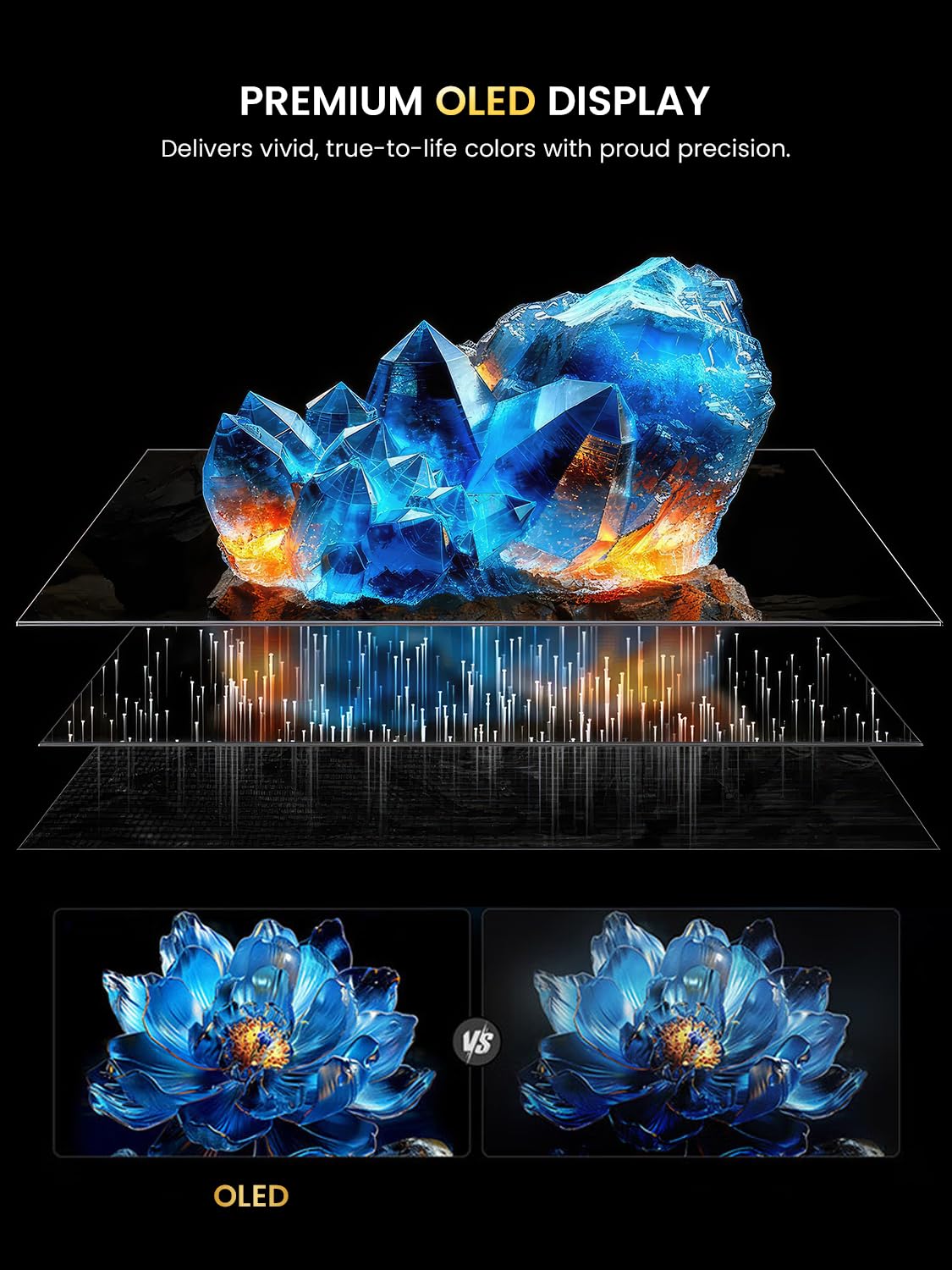 UPERFECT OLED Monitor Portatile 13.3" 4K 3840x2160 UHD 150% sRGB | 500Nits | 1ms Risposta | Design Ultrapiatto in Alluminio, Monitor da Viaggio per PC, Laptop, Smartphone e Console di Gioco