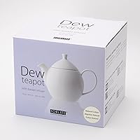 Vista 7 de FORLIFE Tetera de rocío con infusor de cesta, algodón natural, 14 oz/14.0 fl oz