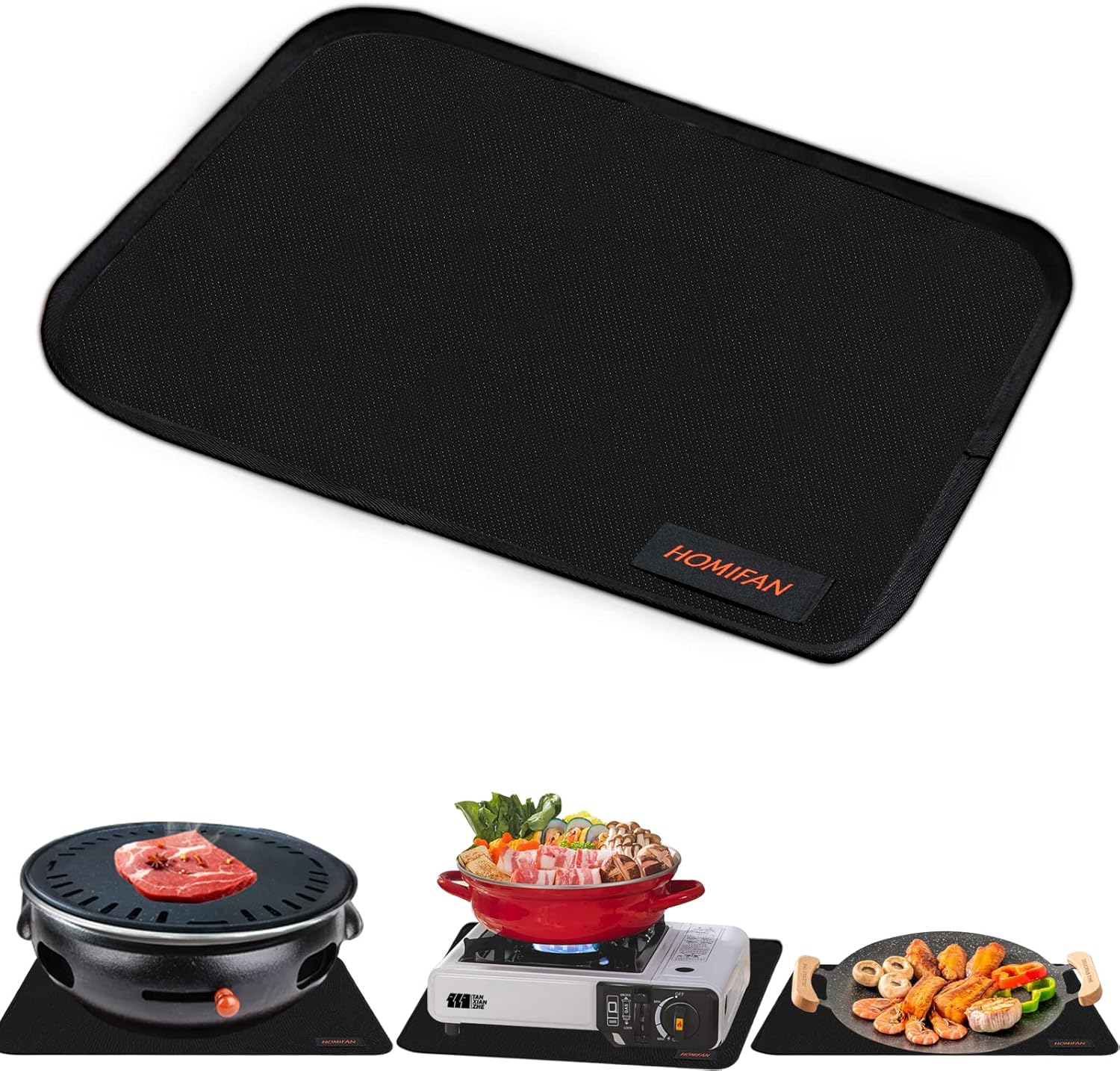 HOMIFAN 12 x 16 Inch Grill Mats for Outdoor Grill, Under