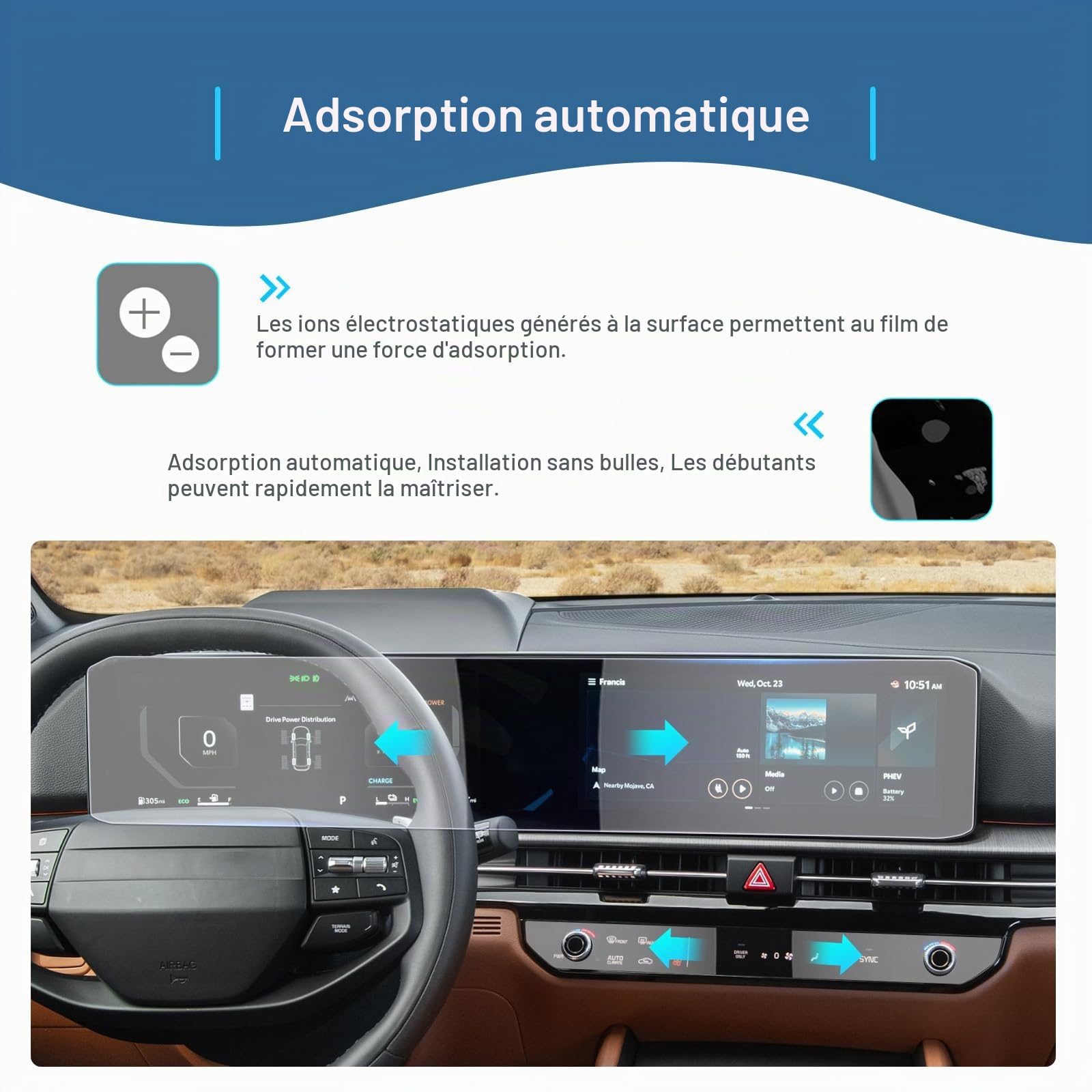 GAFAT [Lot de 4] Compatible avec Facelift Kia Sportage NQ5 2026 2027 12,3" Navigation + Climatisation Film de Protection d'Écran, Sportage 2026 Nano Film Touchscreen, 6H Anti-Rayures