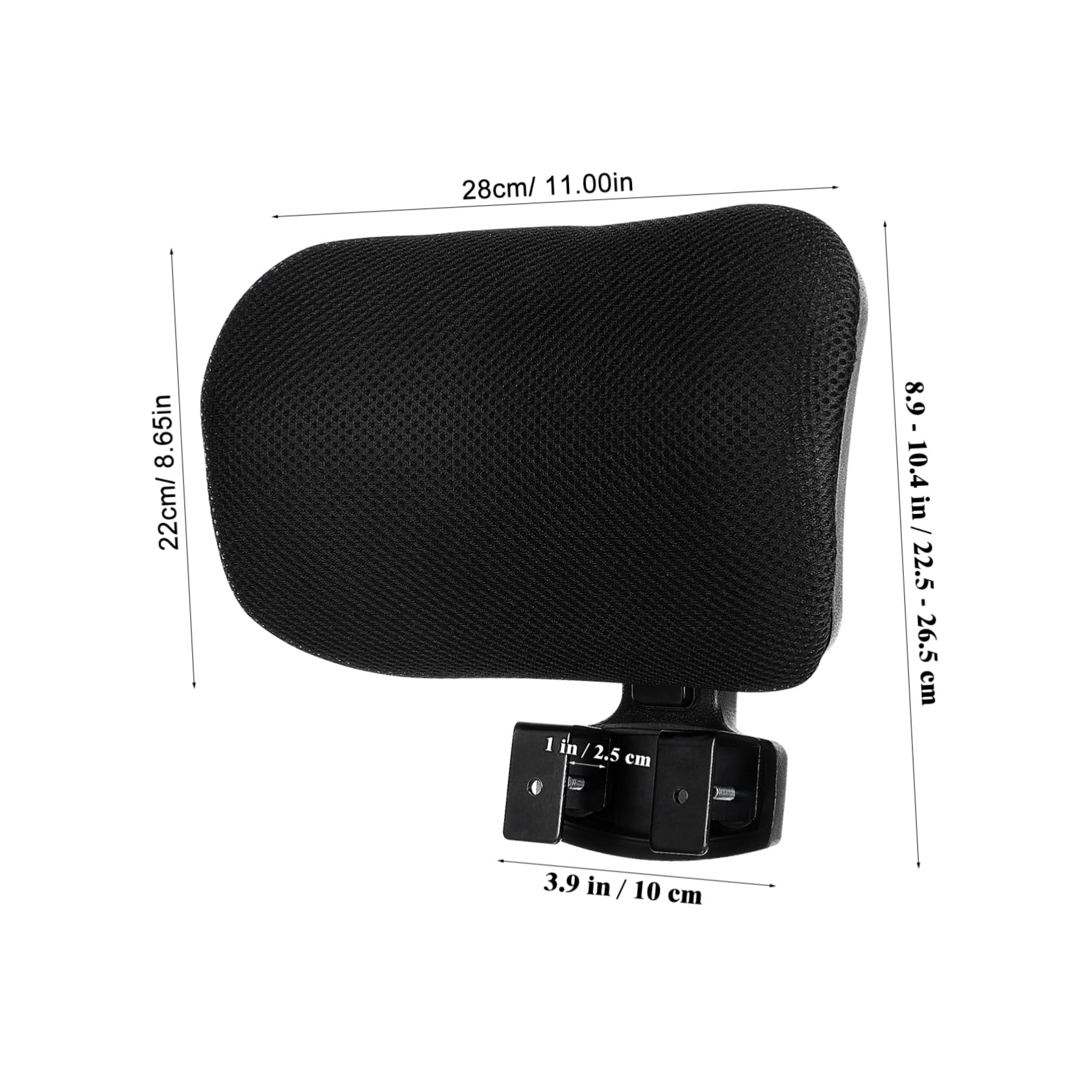 Healvian Computer Kopfkissen 2,6cm Schwarz, Höhenverstellbar mit Kopfstütze