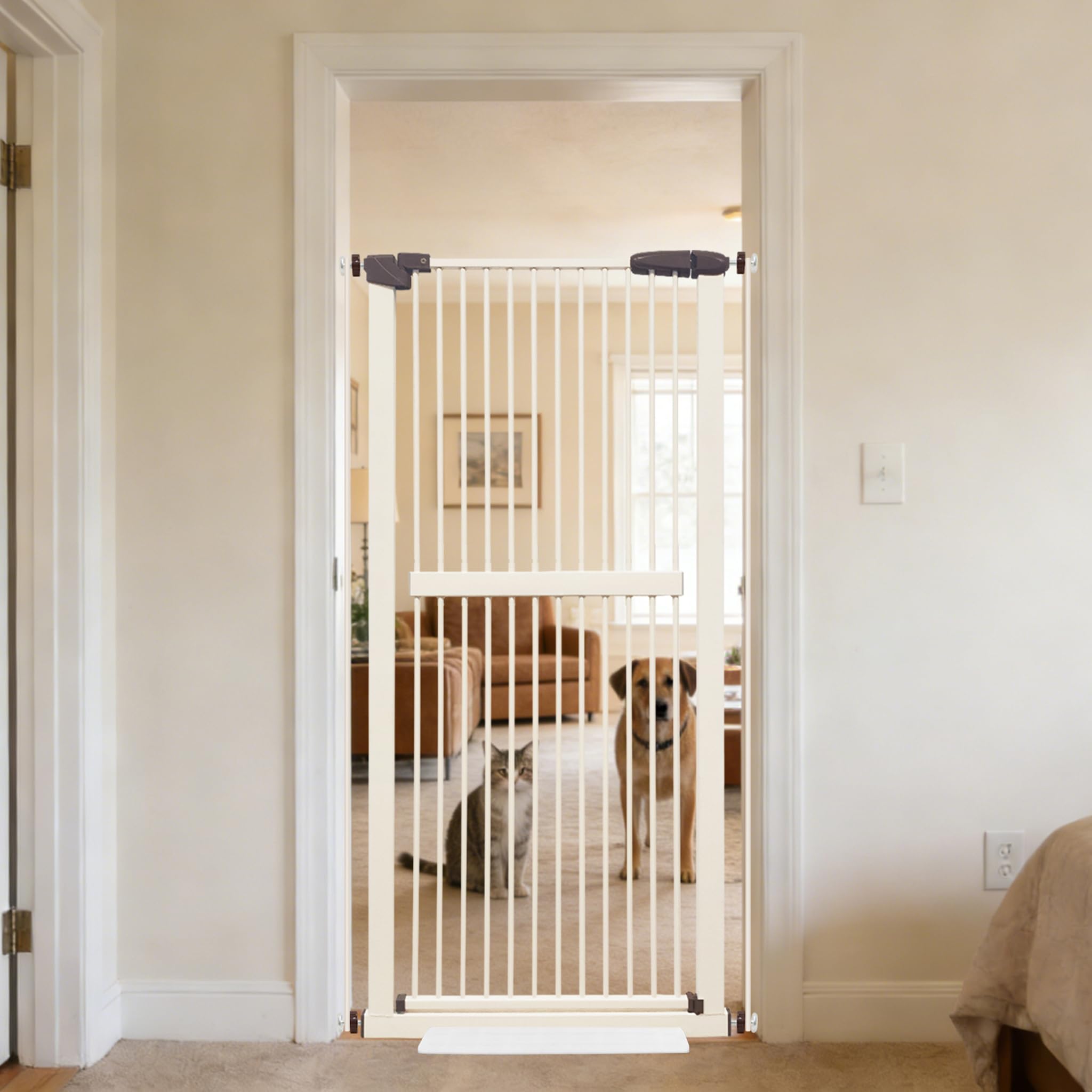 Lumizone Extra Tall Pet Gate in Cream