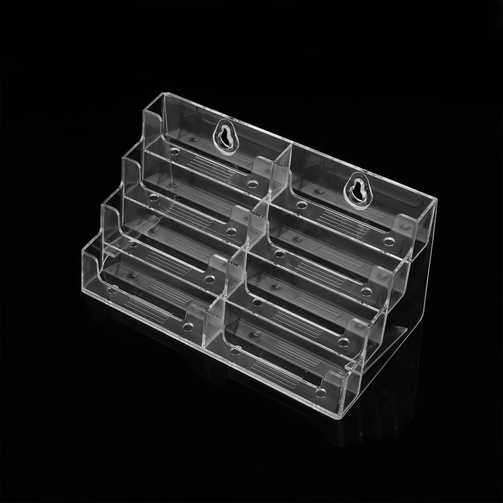 Lot de 4 porte-cartes de visite en acrylique avec 8 compartiments pour cartes de visite, organiseur de cartes de visite pour bureau et bureau