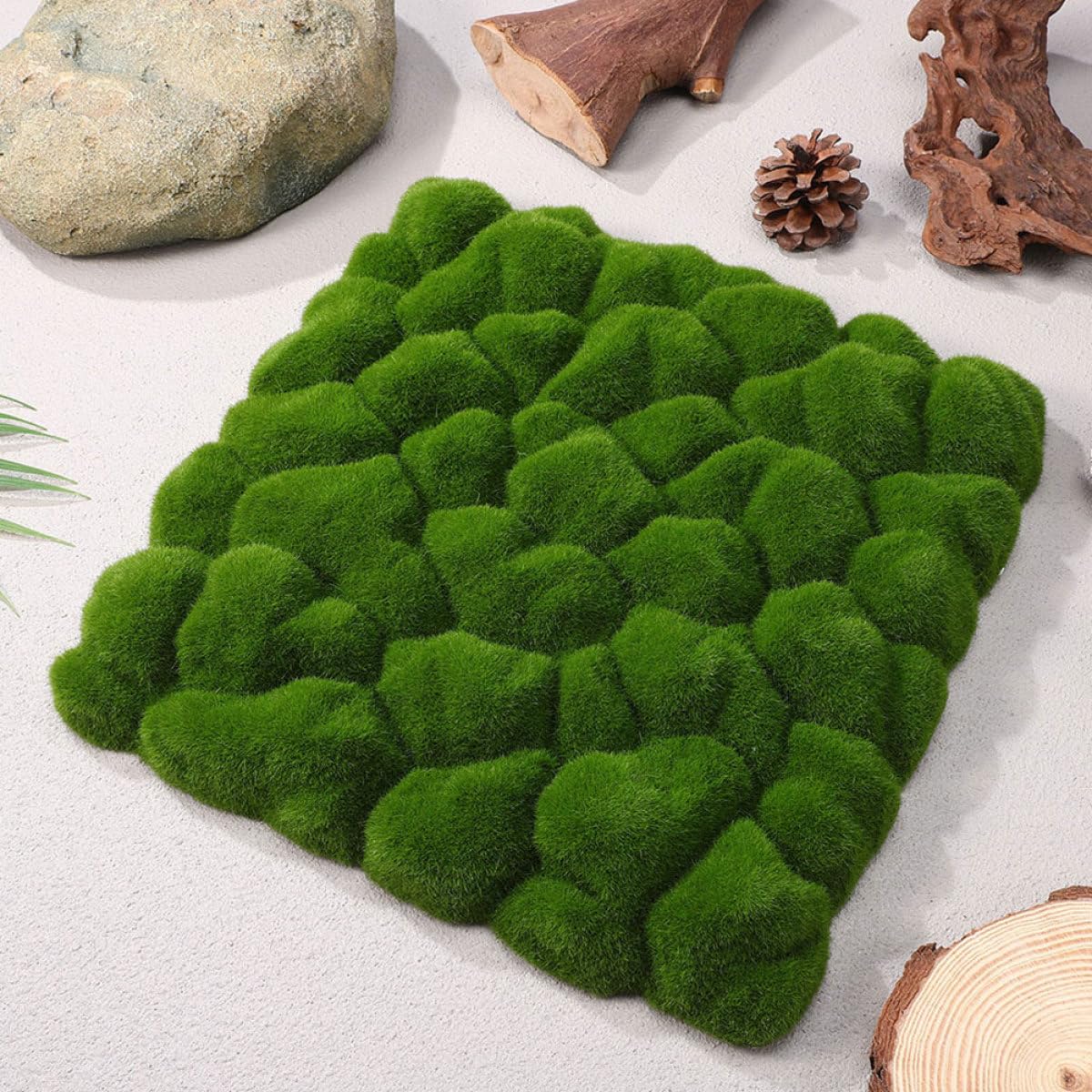 TOYANDONA Lámina de Musgo Artificial Verde para Decoración de Pared Interior, 2 Piezas Construcción Resistente y Textura de Vellón para Fondo Natural en Bodas