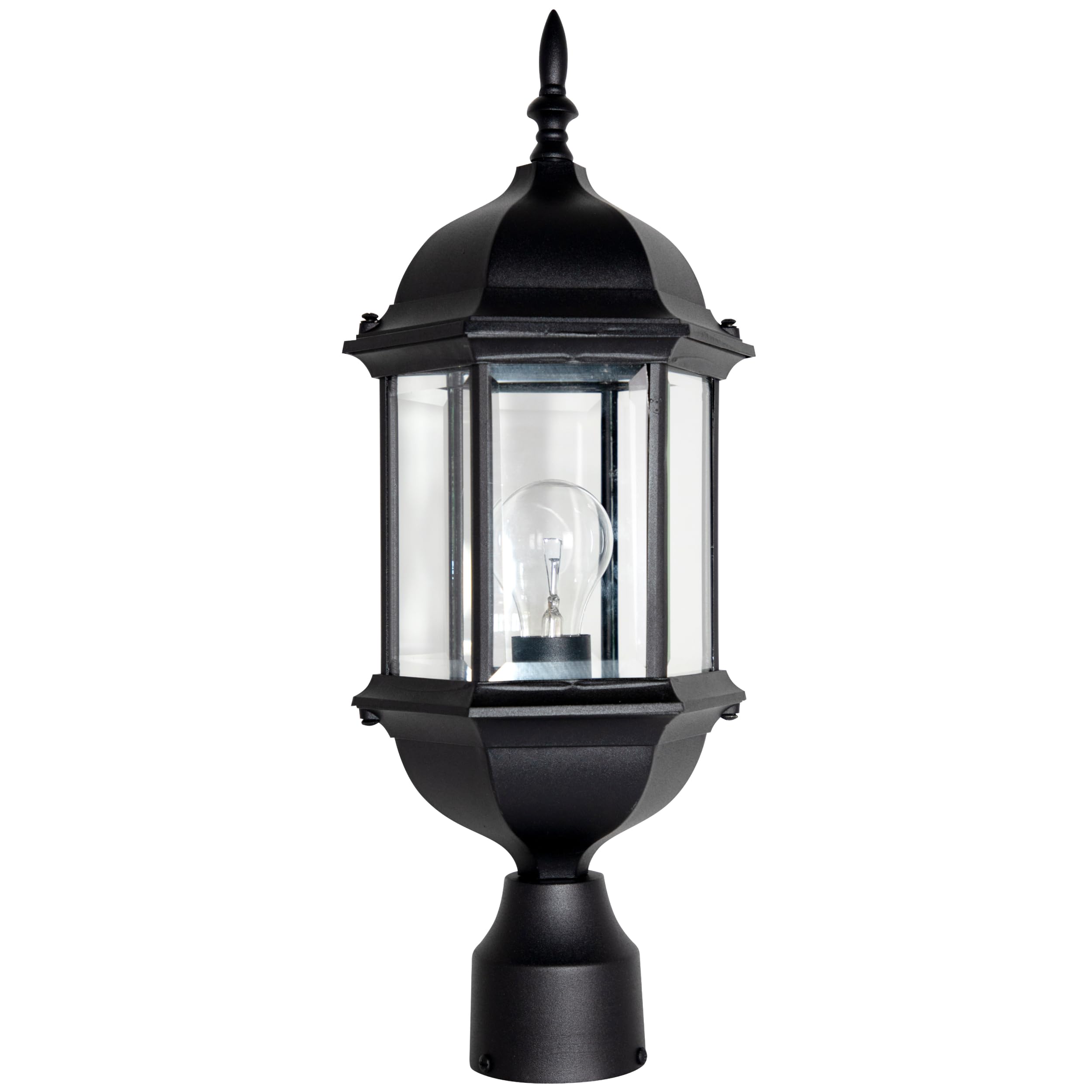DESIGNERS FOUNTAIN 2976-BK Devonshire Outdoor Post Lanterns, 20 inch, Black