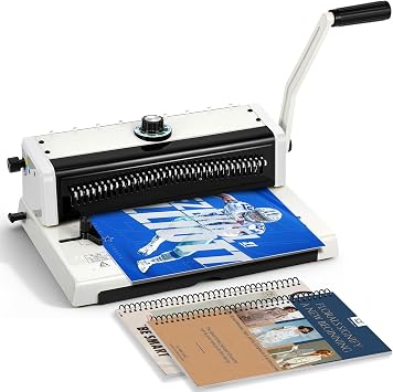 Wire Binding Machine, 34 Disengageable Pins, 31 Pitch, Punches 16 Sheets & Binds 120 Sheets, Metal Spiral Binder for A4/Letter/A5/B5, Coil Binder Machine for Office/School/Home LRB-T598