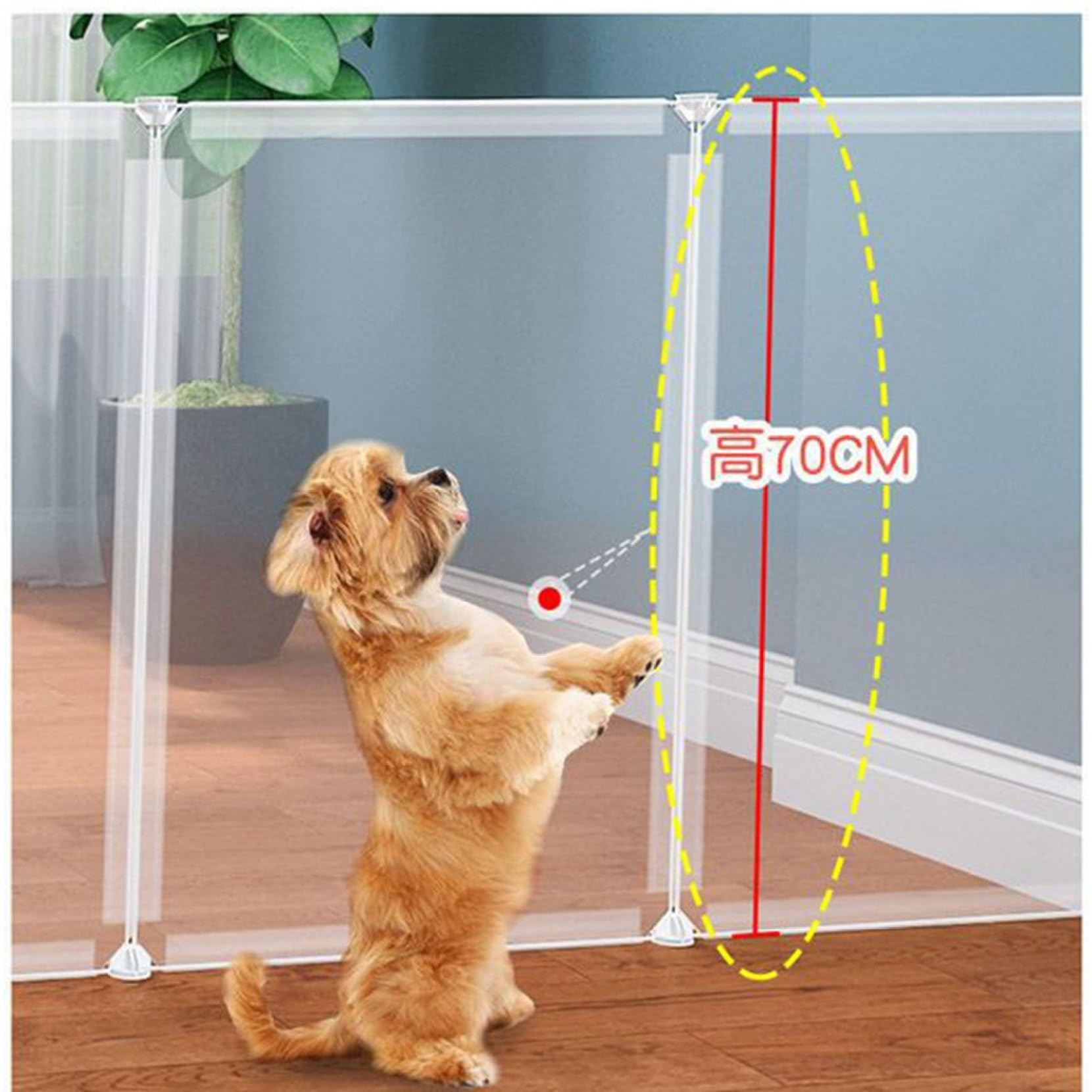 Amazon.co.jp: ペットゲート 猫・犬用 うさぎ 透明パネル 脱走防止