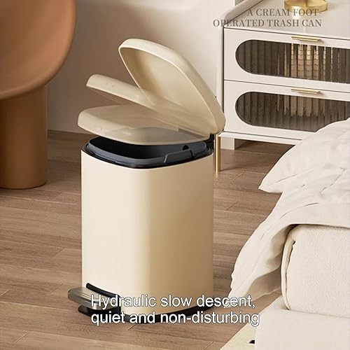 Miniatura 5 de Papelera de cocina, con cubo interior extraíble y tapa, cierre suave, cubo de basura con pedal para el hogar (gris, pequeño)