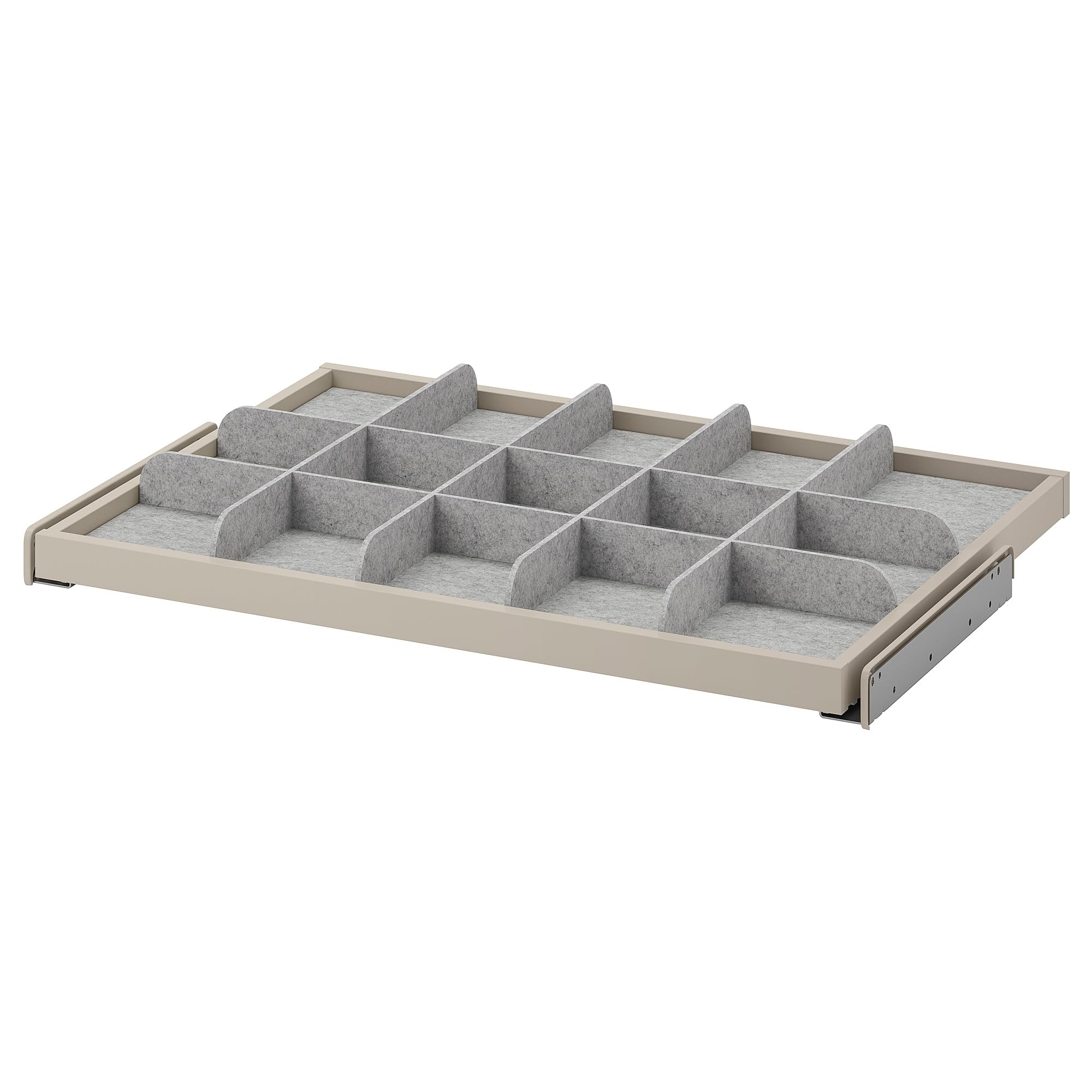 Plateau coulissant avec séparation pour éliminer le désordre des tiroirs profonds 75x58 cm