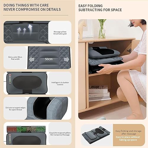 Miniatura 2 de COYEUX Full Body Massage Mat, 10 Motors Vibrating Full Back Massagers, with Heat 20 Neck Massage Heads, 9 Gear Massage /3 Timing Modes, for Back
