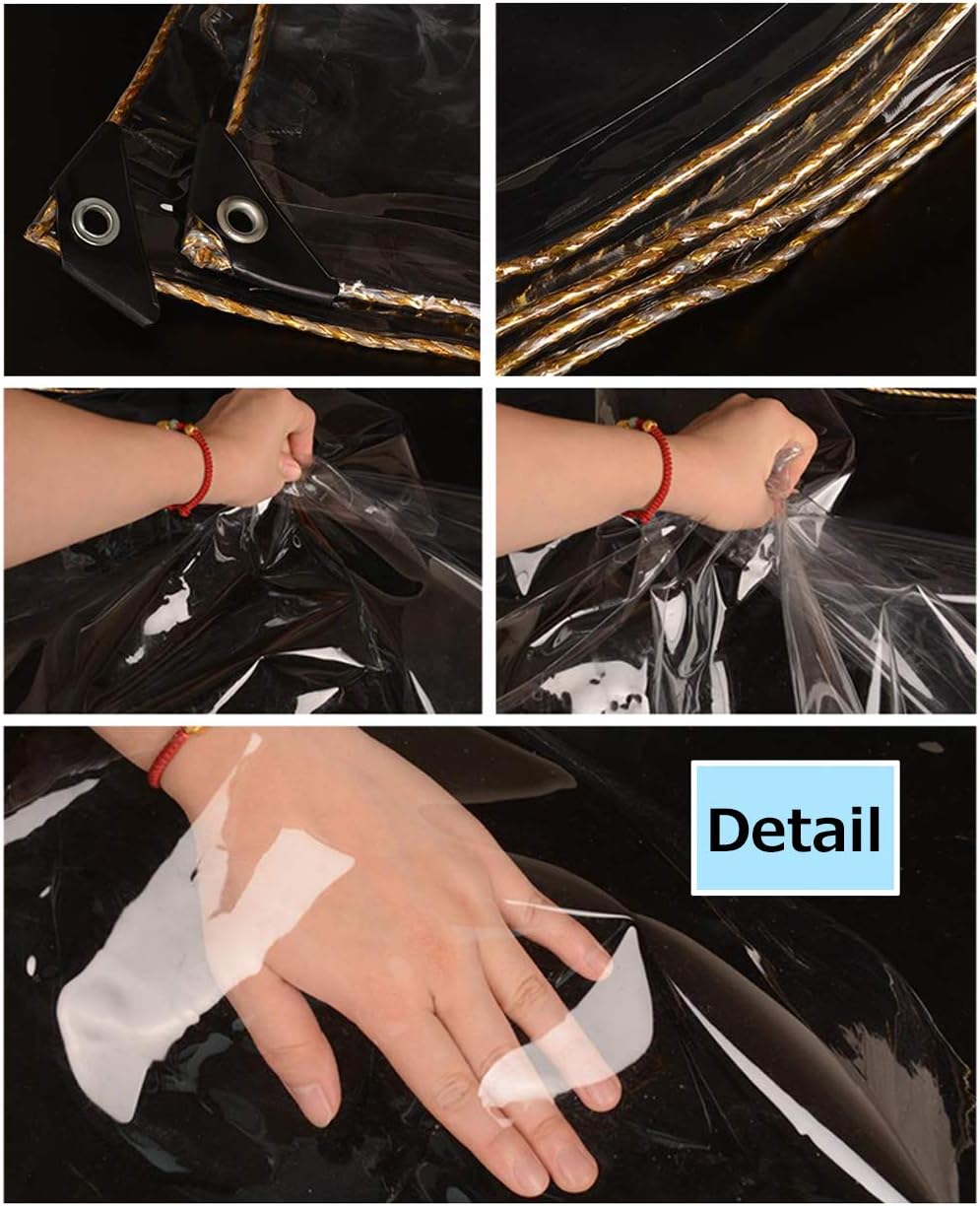 Clear PVC Vinyl Tarp Clear Tarp Heavy Duty Waterproof use for Dustproof Rainproof Greenhouse Garden Waterproof Cover Tarp Tarpaulin