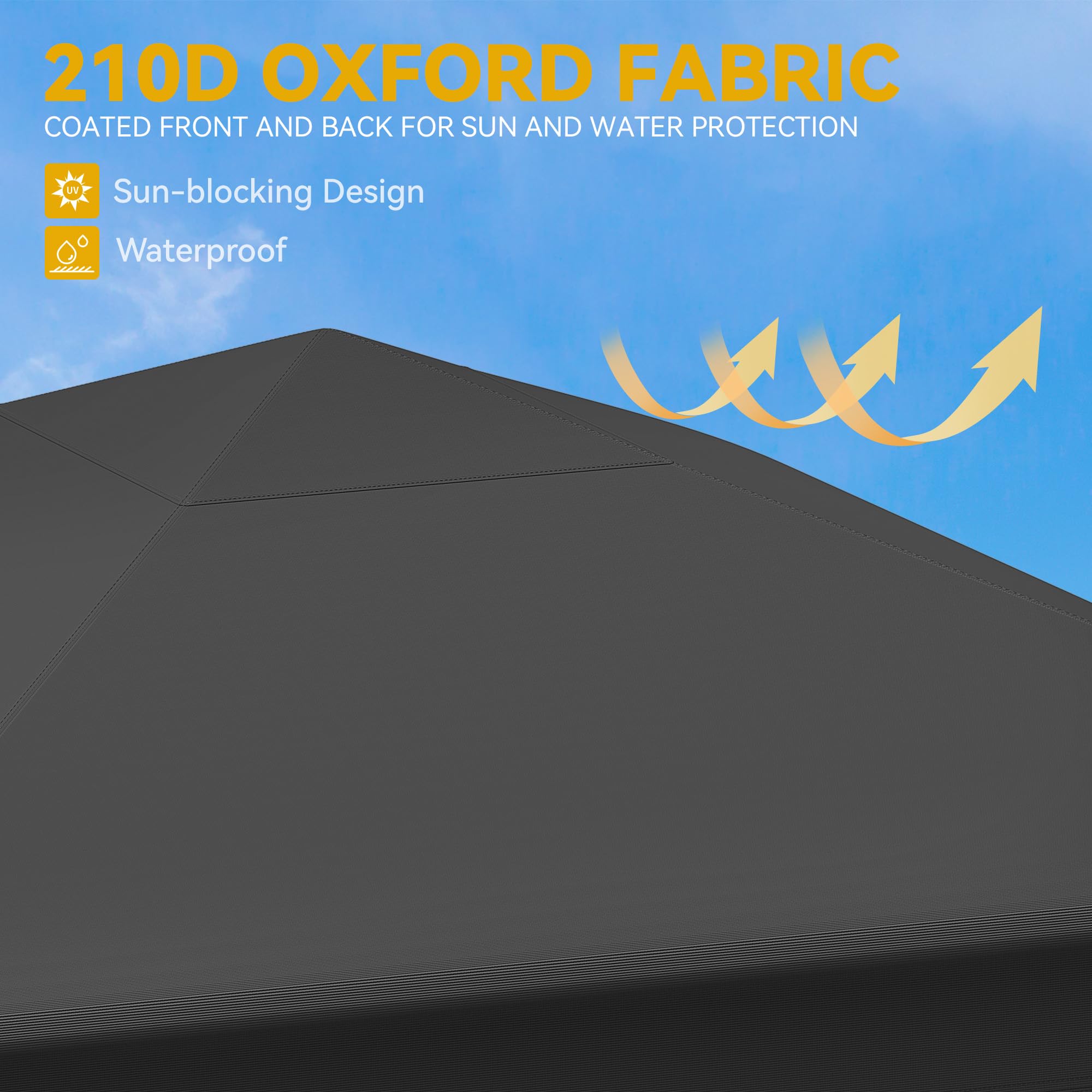 DWVO Gazebo 3 x 3 m, tenda pop-up con custodia, completamente impermeabile, pieghevole, per matrimoni, feste all'aperto, campeggio ed eventi (nero)