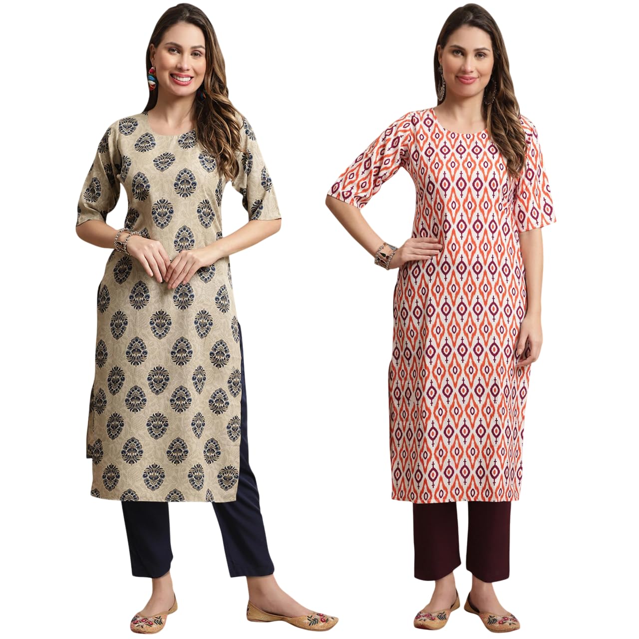Tee Projekt Crepe Printed Kurta & Pant Set For Women Ethnic Wear Casual Wear Kurta Set