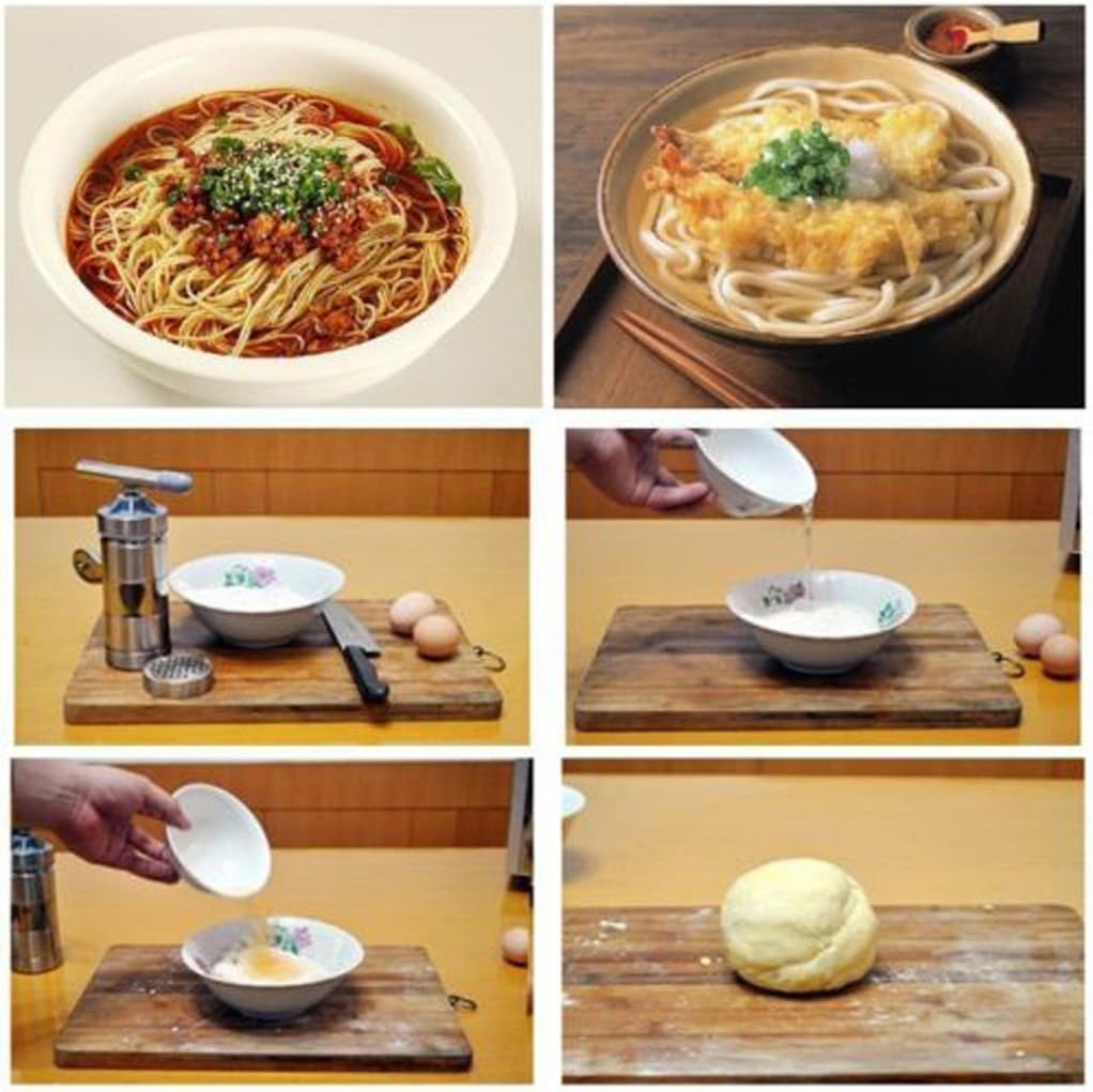 Manual Stainless Steel Pasta Maker Noodle Machine - Fresh Noodles Press for Spaghetti, Macaroni, and Juicing - Easy to Use at Home or Restaurant - Perfect for Pasta Lovers and