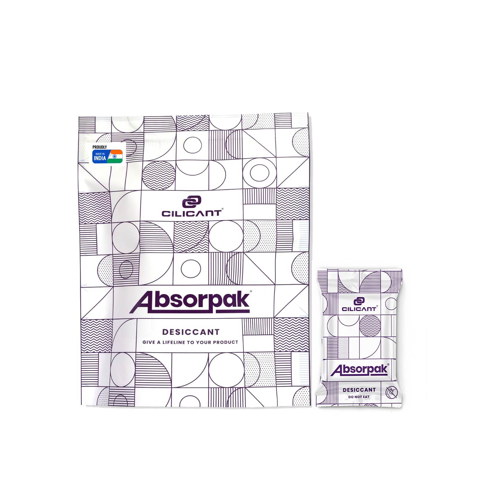 Absorpak Silica Gel Desiccant Sachets, 50 x 5gm = 250gm - Medium Size Moisture Absorbers For Shoes, Electronics, Photo Albums, Documents Folders, Kitchen Drawers, Food Pantries & Households