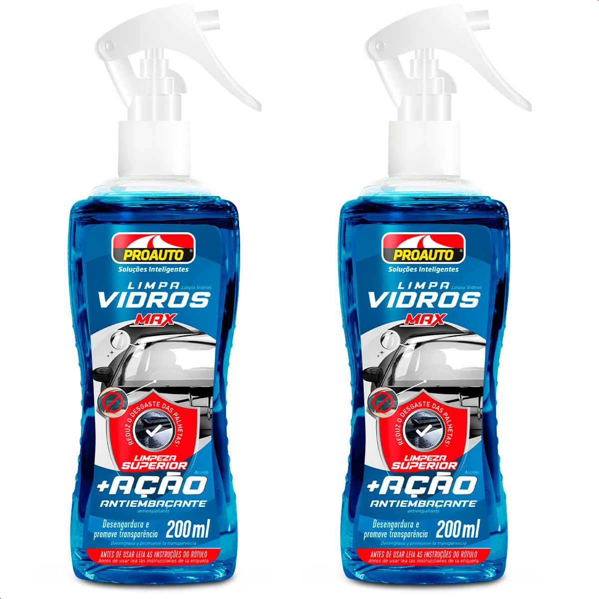 KIT 2 Limpa Vidros Automotivo Antiembaçante Pro auto 200Ml