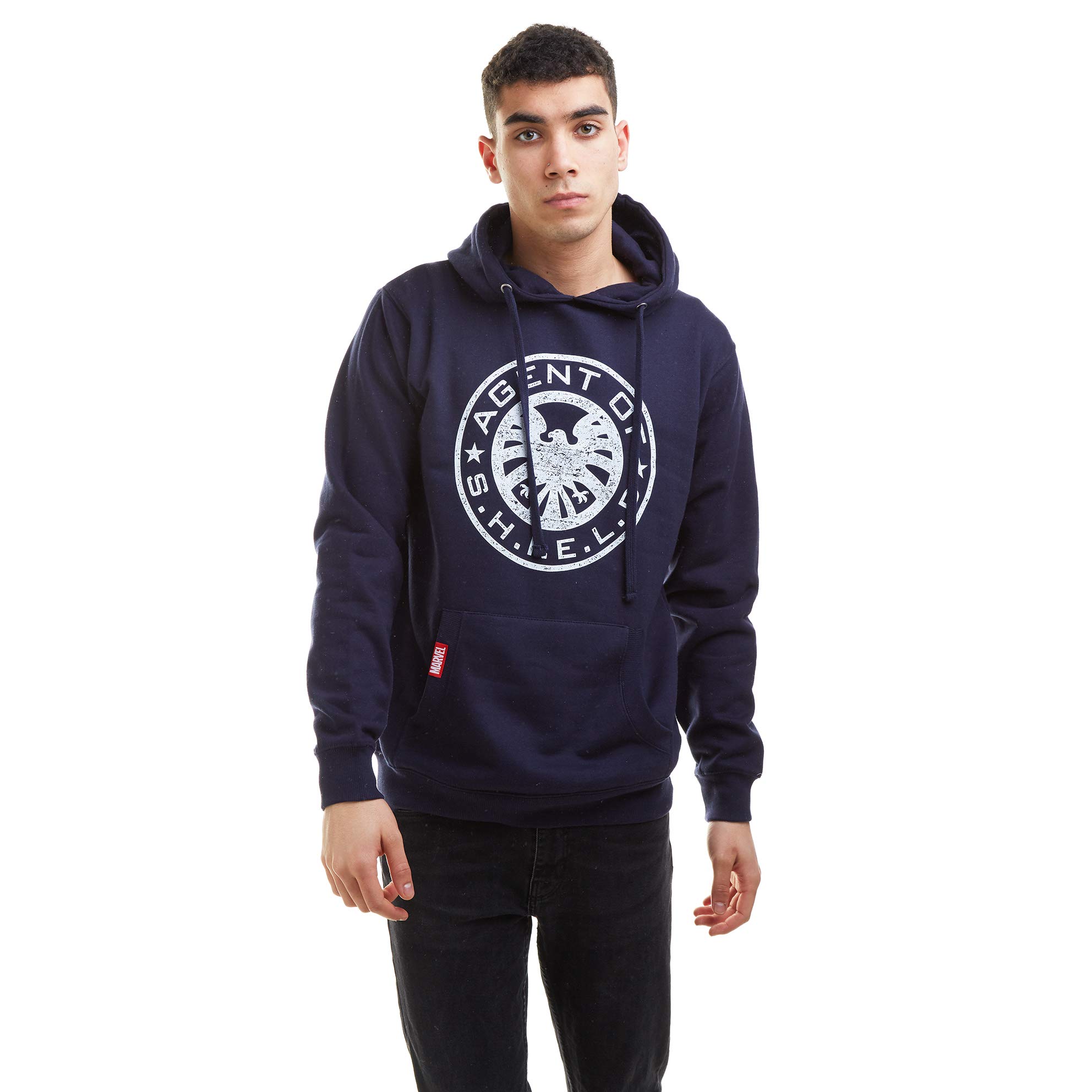 Marvel Herren Retro Shield Logo Hoodie Kapuzenpullover