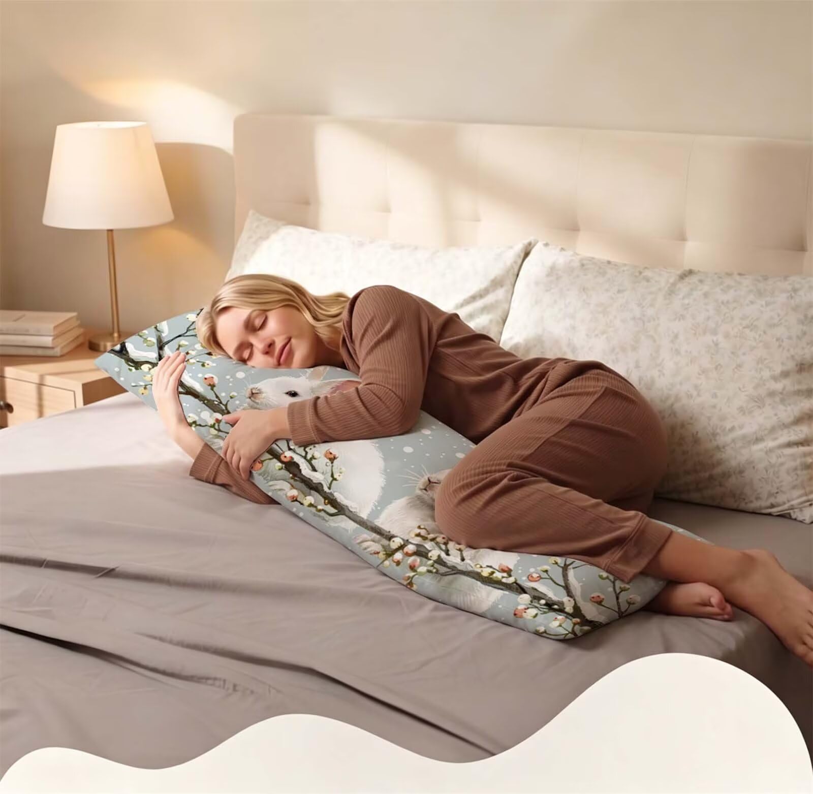 Animale-26 Federe Cuscino Letto 50 x 150 cm, Cuscini per Divano Velluto, | Doppia Faccia Stampa, Coniglio Fodera per Cuscino Decorativa, con Cerniera, Cuscino per Dormire Sul Fianco j-126