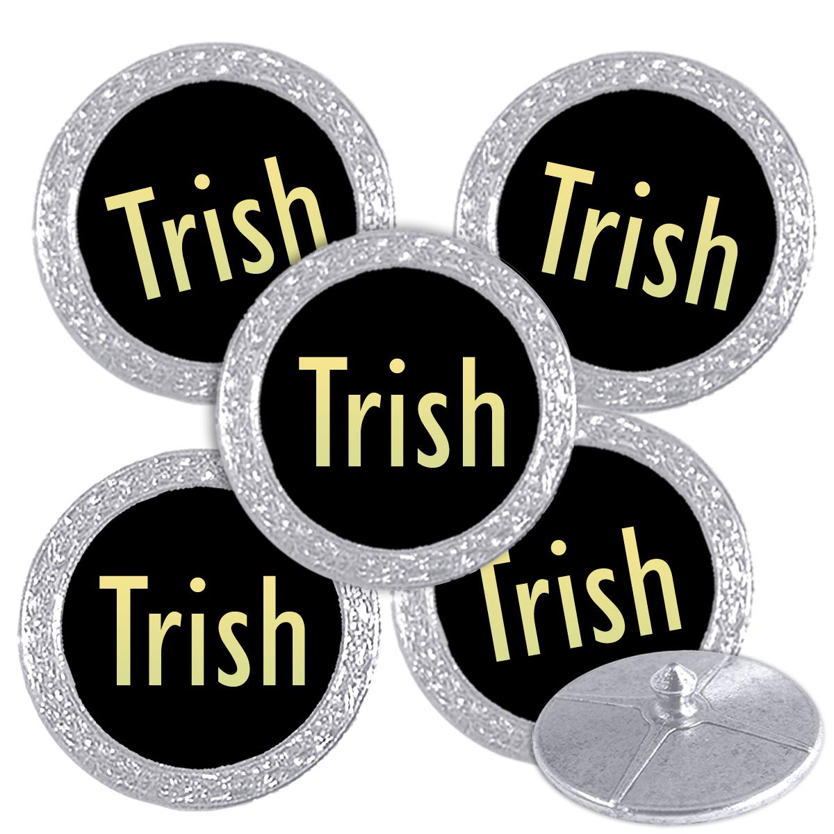 Best Impressions Silver Coloured Golf Ball Markers with Names (Trish) — image 1