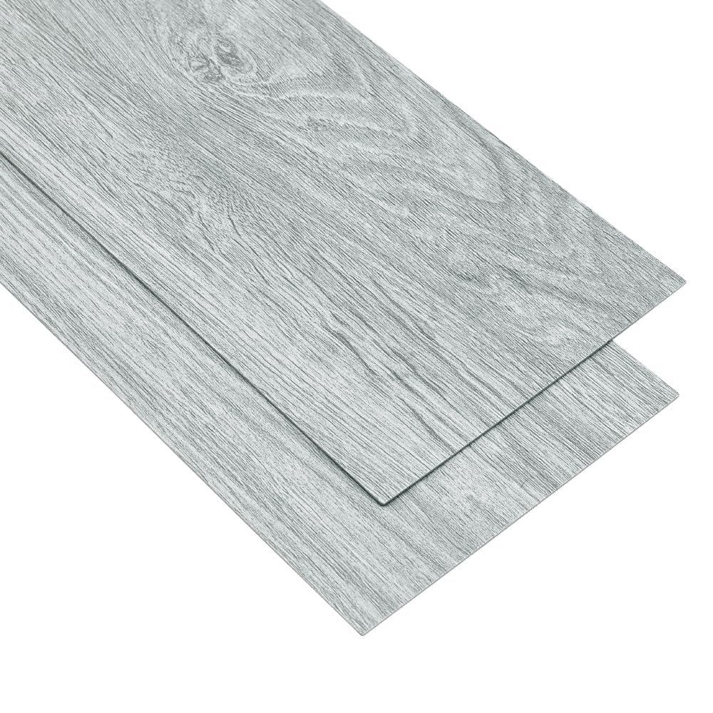 Warmiehomy 36 Pieces/5㎡ PVC Self-Adhesive Flooring Planks(Silver Grey Oak) — image 1