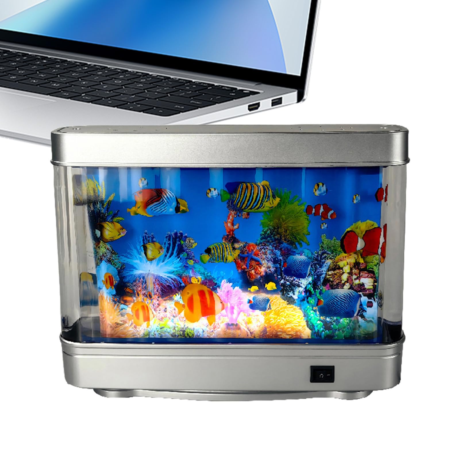 Acuario Artificial Decoración para Habitación y Escritorio | Pecera Realista De Peces Tropicales Para Hogar Restaurante Hotel Personas Mayores Salón Mesa de Centro Estantería TV