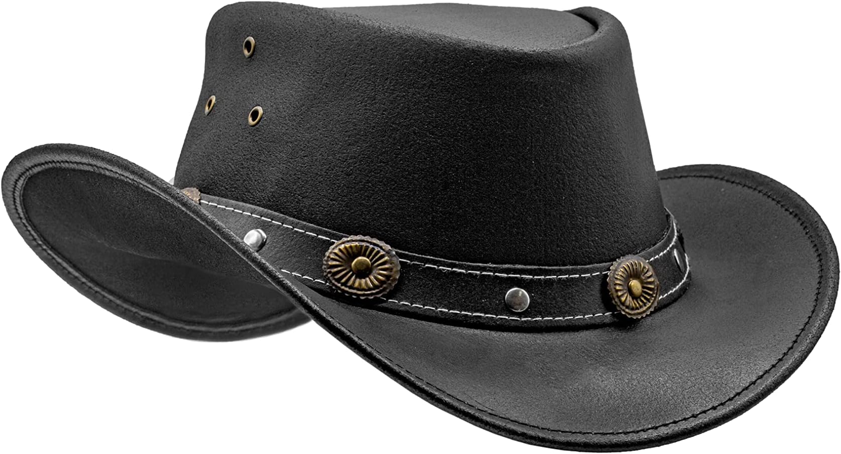 Showerproof Leather Cowboy hat | Western Hat for rain | Durable Leather Hats for Men | Outback hat