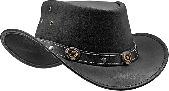 HADZAM Showerproof Leather Cowboy hat 