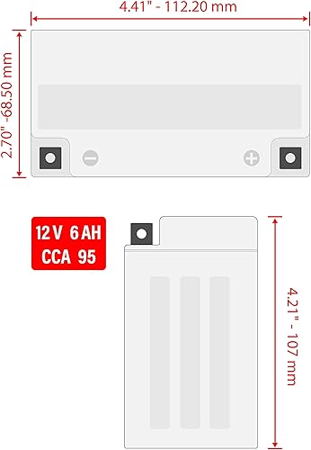 Miniatura 2 de Caltric Ytz7S Agm - Batería compatible con Yamaha 5Tj-82100-01-00, 5Xt-82100-00-00, Ytz-7She0-00-00