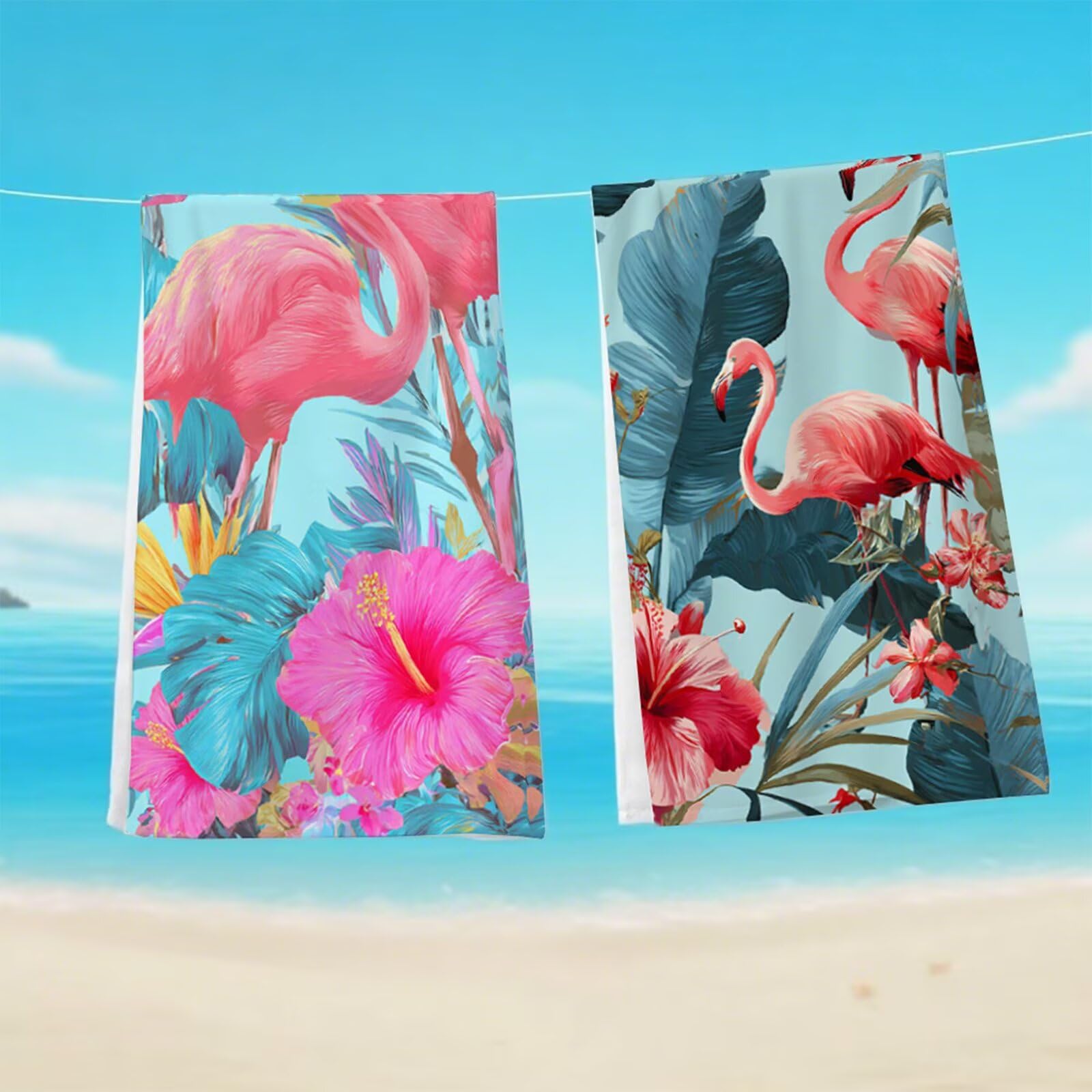 Ręcznik plażowy XXL 90 x 180 cm, ręcznik z mikrofibry Ręczniki kąpielowe odporne na piasek Lekki i szybkoschnący chłonny miękki dywanik plażowy, z torbą do uprawiania sportu, podróży, sauny (Flamant