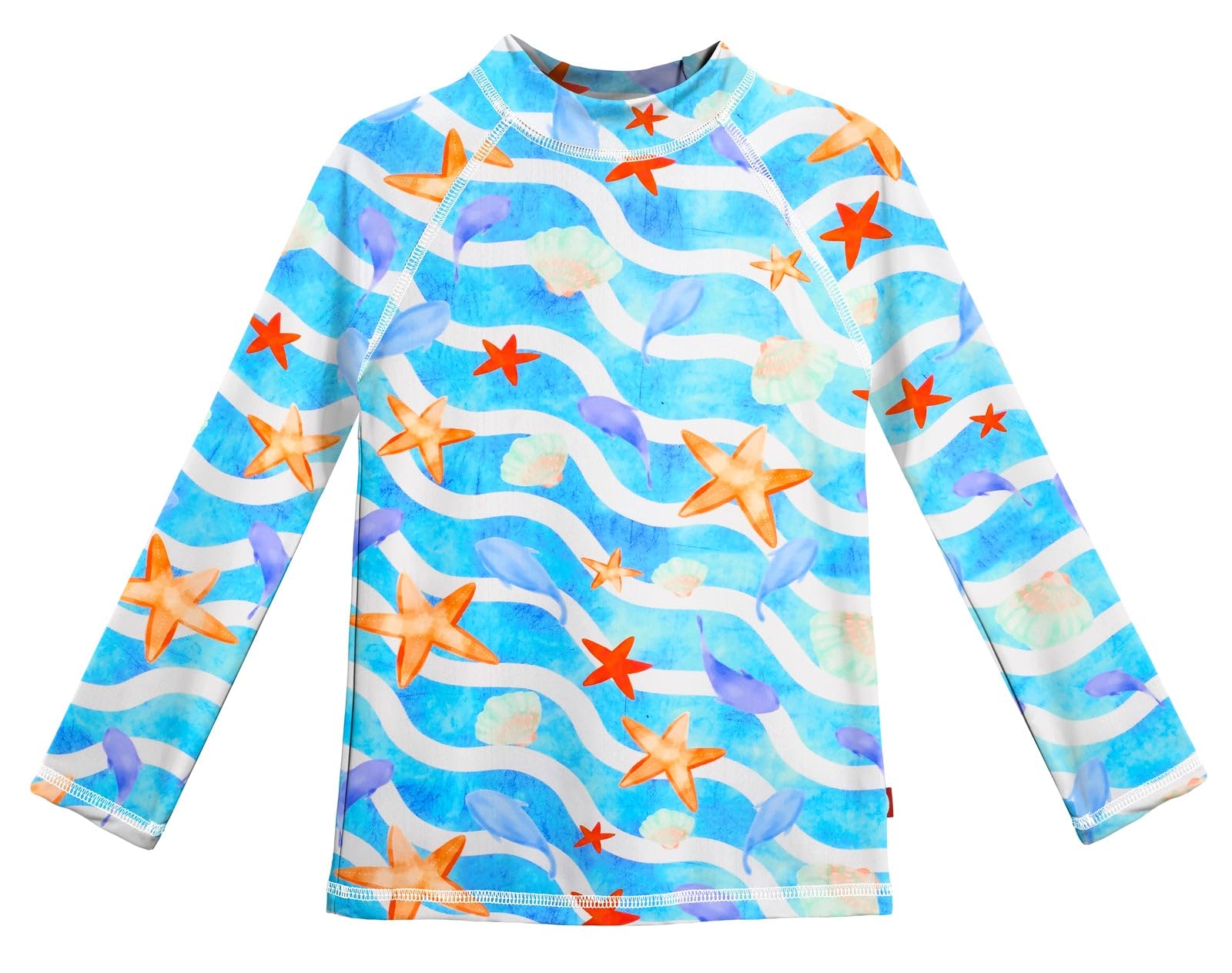 Marine Life UPF 50+ Long Sleeve Rashguard for Girls by City Threads