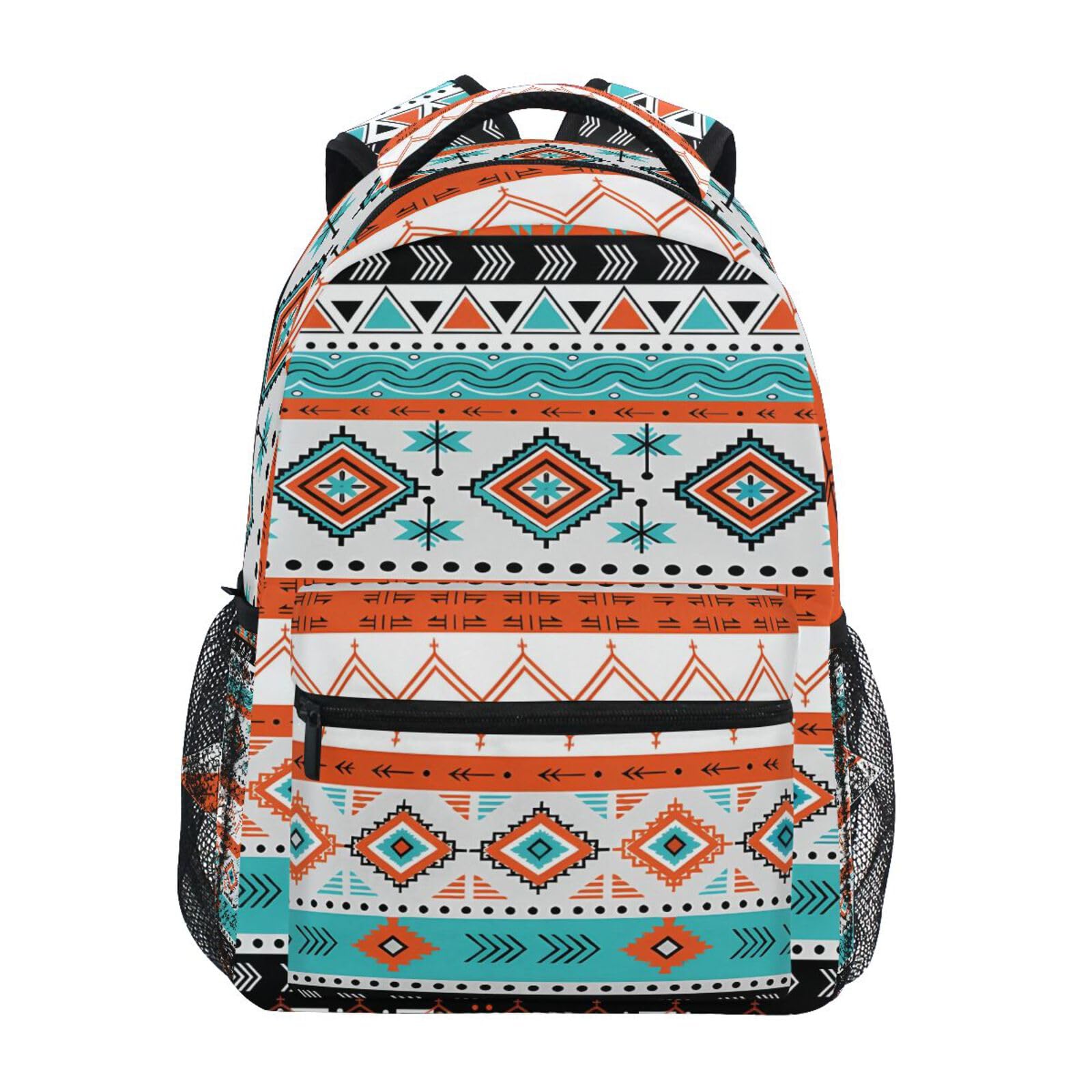 AUUXVA Ethnic Aztec Geometric Backpack Travel School Shoulder Bag for Kids Boys Girls Women Men