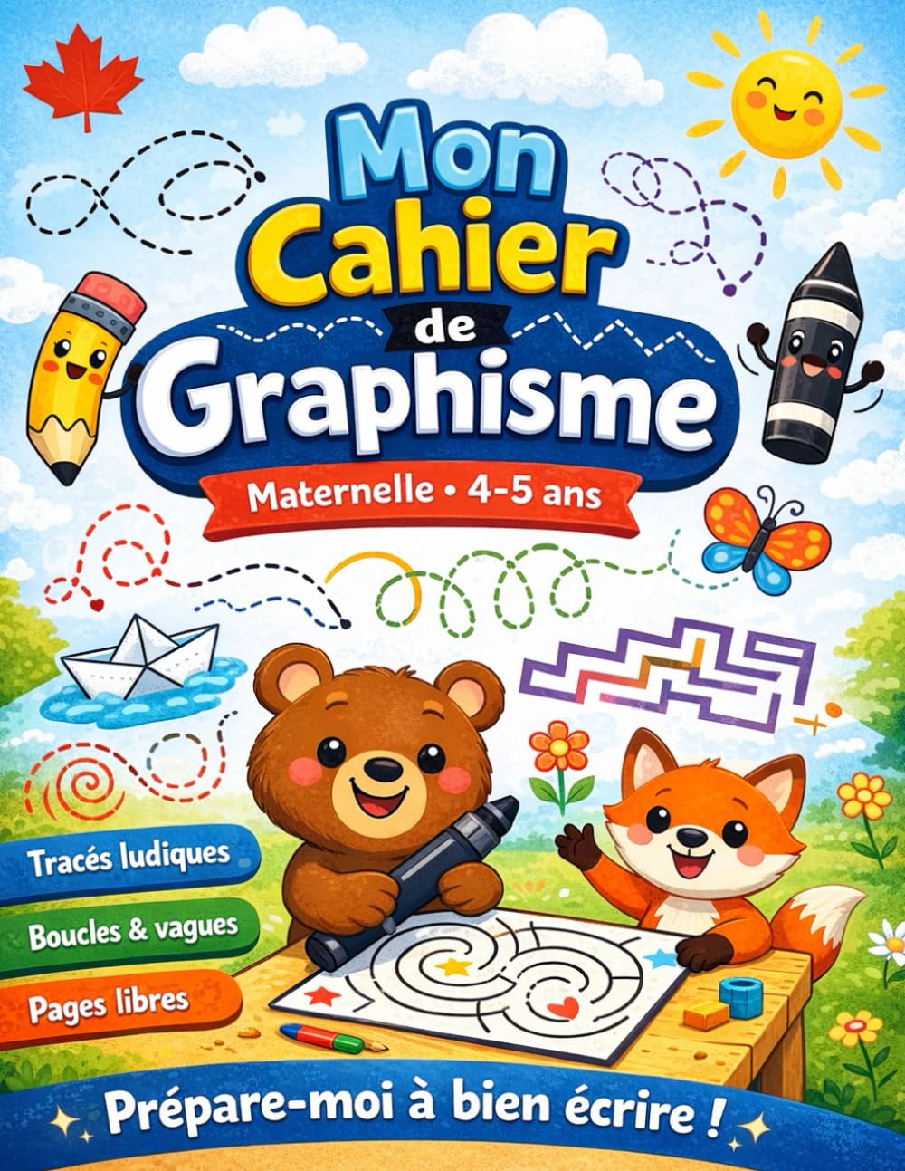 Mon Cahier de Graphisme Maternelle — 4–5 ans: Activités progressives pour développer le geste graphique, la motricité fine et la préparation à l’écriture