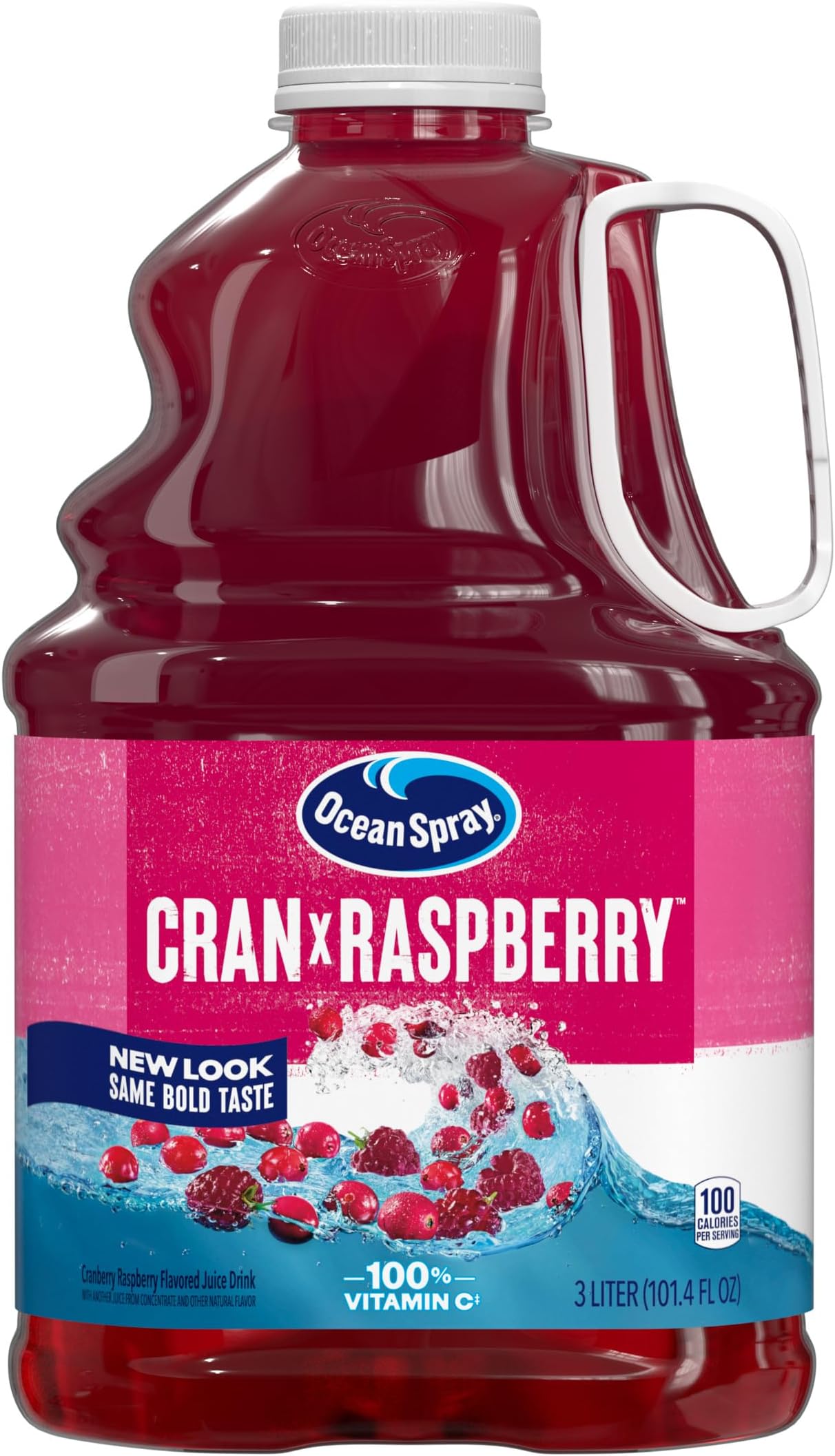 Ocean Spray Cranberry Raspberry Juice Drink, 101.4 Fl Oz, 3 Liter Bottle