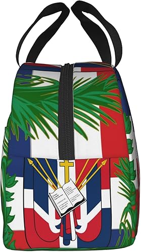 Miniatura 8 de Bolsa de almuerzo portátil aislada para la bandera de República Dominicana, bolsa de almuerzo para aperitivos, cena, trabajo, picnic, transporte