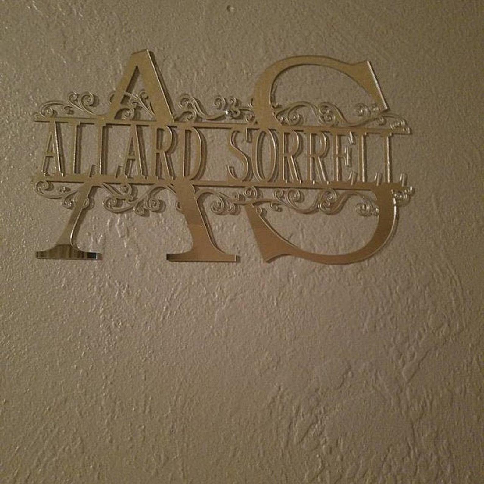Plaque de nom de porte personnalisée pour extérieur, cadeau mariage anniversaire, décoration murale monogramme lettre, 2 noms initiales alphabet