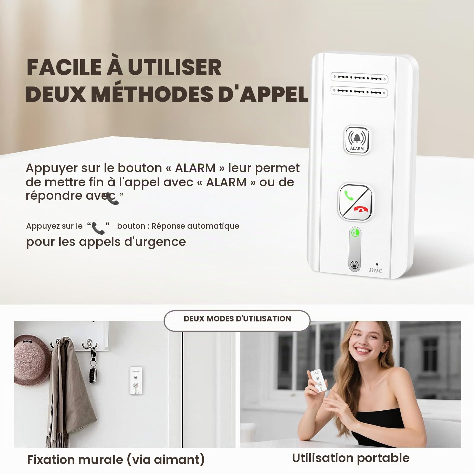 Interphone sans Fil, 500m Système D'interphone sans Fil Longue Portée (Blanc - Lot de 3)