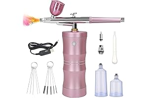 Favai Rechargeable Airbrush Kit, Upgraded 7.4V 34PSI Airbrush Gun, Cordless Airbrush with...