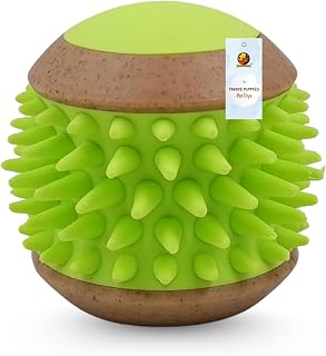 Foodie Puppies Interactive Dual Color Nylon Hard Chew Ball Toy for Medium and Large Breeds Non-Toxic Aggressive Chewers IQ Teething Dog Toys Reduce Separation Anxiety