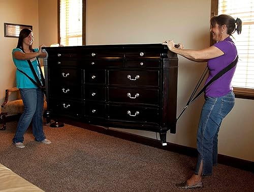 Miniatura 4 de MAXBROTHERS Correas móviles (5 pulgadas de ancho), correas de elevación y movimiento para 2 personas, levanta, mueve y lleva muebles,