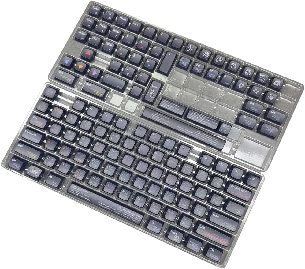 Programmer's XDA Profile Keycaps Heat Sublimated Black Finish PBT Keycap for Mechanical Boards Coding and Gaming