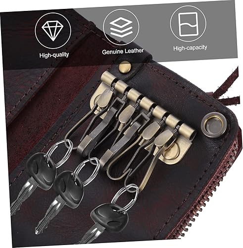 Miniatura 5 de ERINGOGO 2 pcs key case zip wallet wallets for men leather zip lock organizer Zipper Car Key Bag car case key