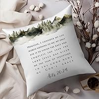 Vista 4 de Fundas de almohada decorativas motivacionales con versículo bíblico de 18 x 18 pulgadas, fundas de almohada cristianas inspiradoras para el hogar