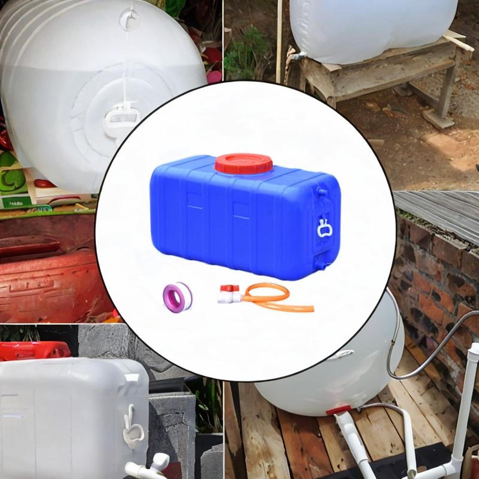 kowaku Potable Water Storage Containers Emergency Water Storage Tank with Pull Food Grade for Barbecue Outdoor Household Hiking, Blue, 220 catties