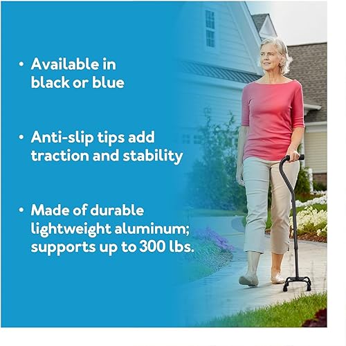 Vista 3 de Carex Small Base Designer Quad Cane Negro